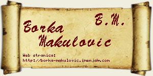 Borka Makulović vizit kartica